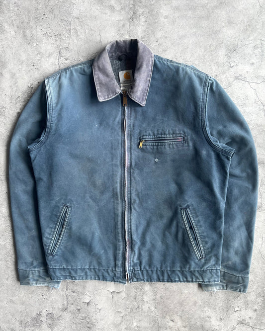 1990S FADED NAVY CARHARTT DETROIT WORK JACKET (L)