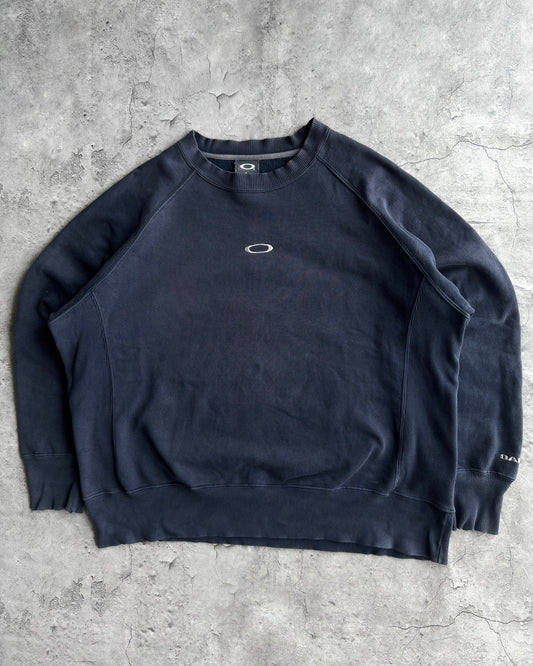 2000S DARK NAVY OAKLEY RAGLAN SWEATSHIRT (L)