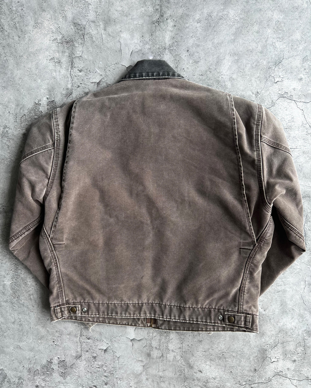 1990S FADED CHOCOLATE CARHARTT DETROIT WORK JACKET (L)