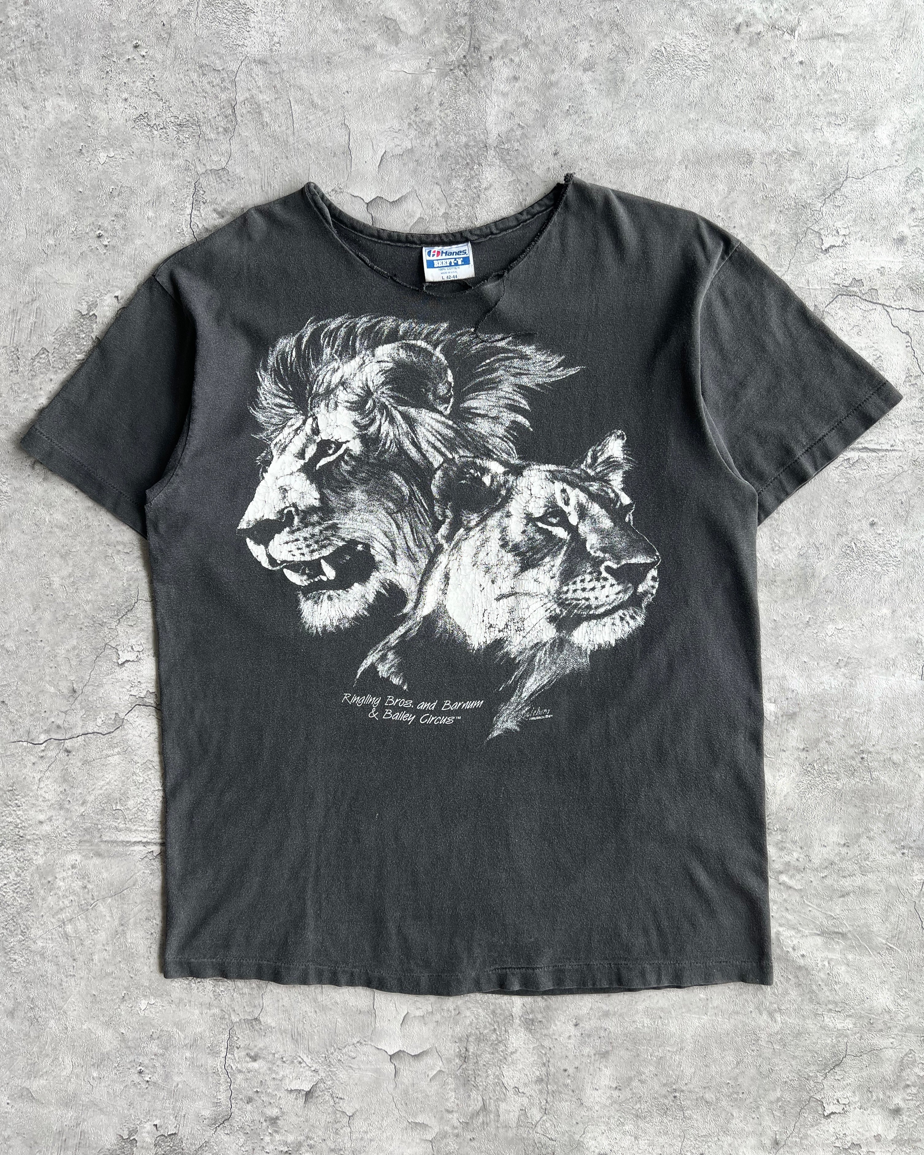 1984 HANES BEEFY  ANIMAL PRINT SINGLE STITCH TEE (L)