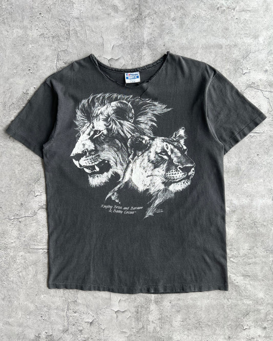 1984 HANES BEEFY  ANIMAL PRINT SINGLE STITCH TEE (L)