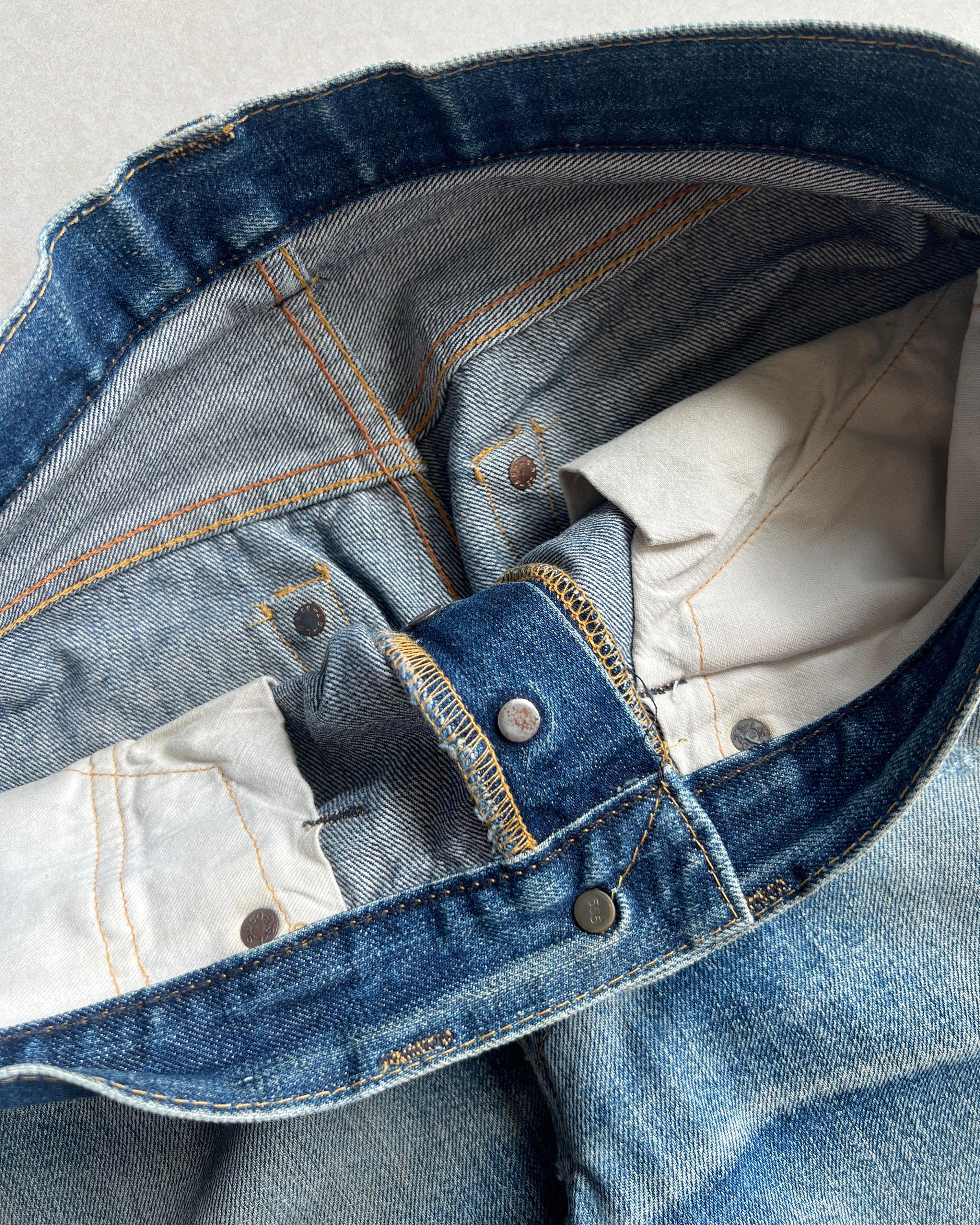 1990S FADED WASHED BIG E LEVI'S 501 SELVEDGE JEANS (33X36)