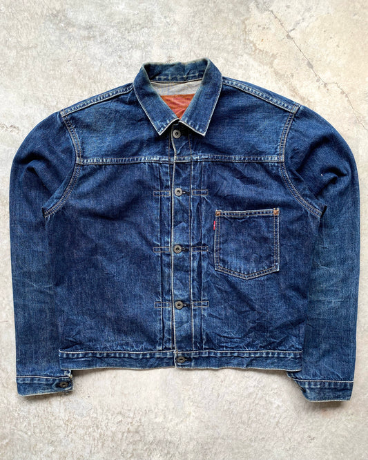 1990S DARK WASHED LEVI'S BIG E TYPE I DENIM JACKET (M/L)