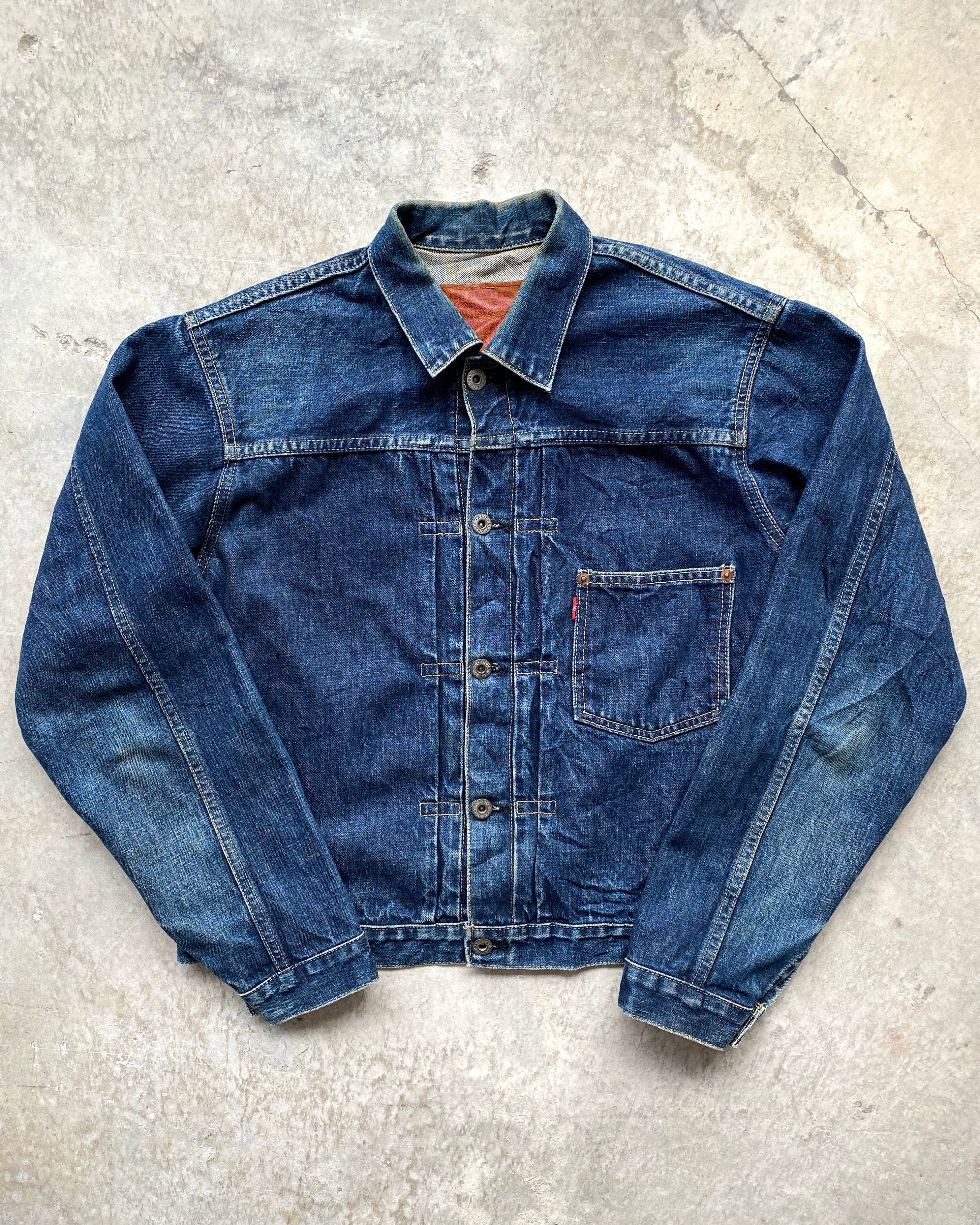1990S DARK WASHED LEVI'S BIG E TYPE I DENIM JACKET (M/L)