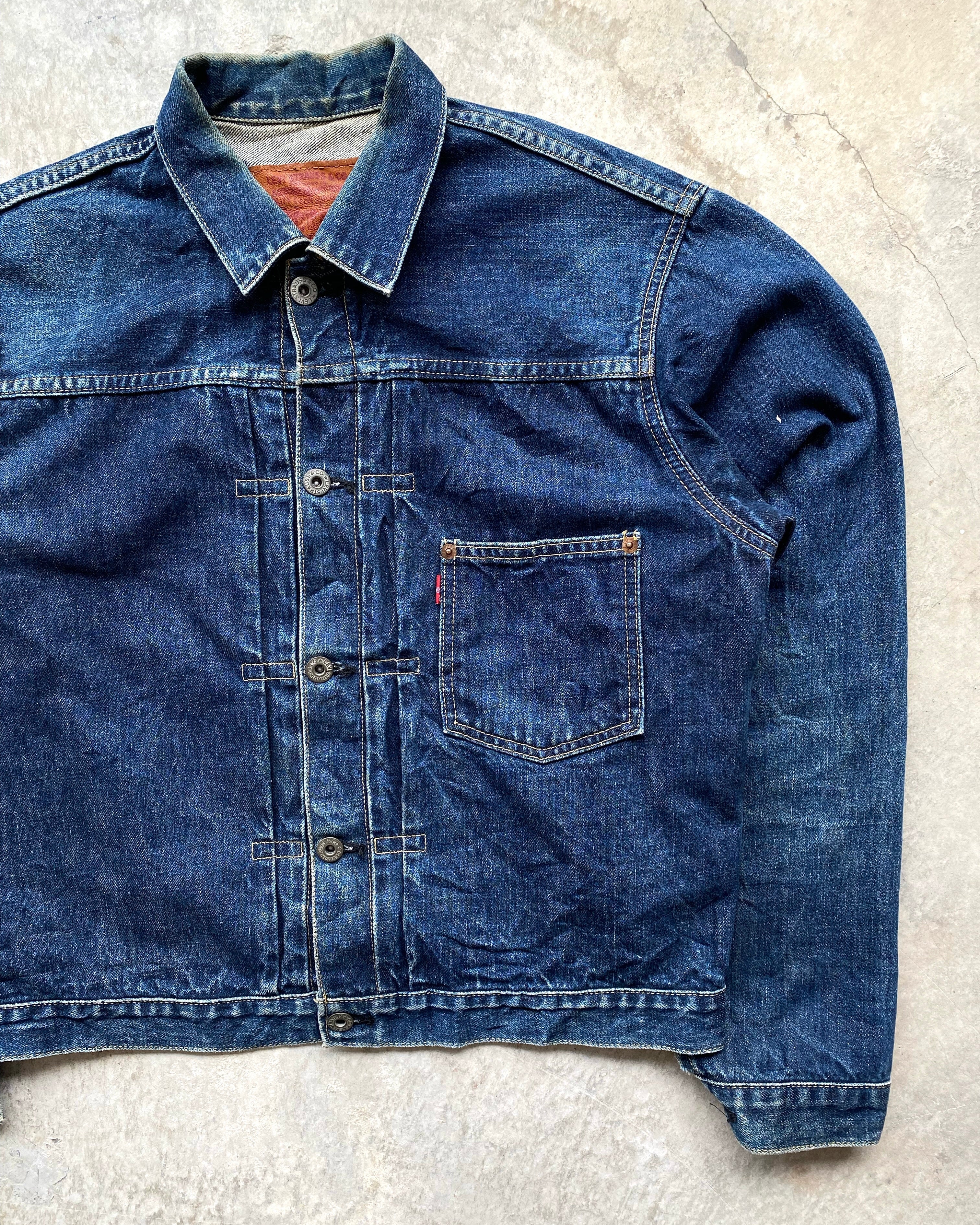 1990S DARK WASHED LEVI'S BIG E TYPE I DENIM JACKET (M/L)