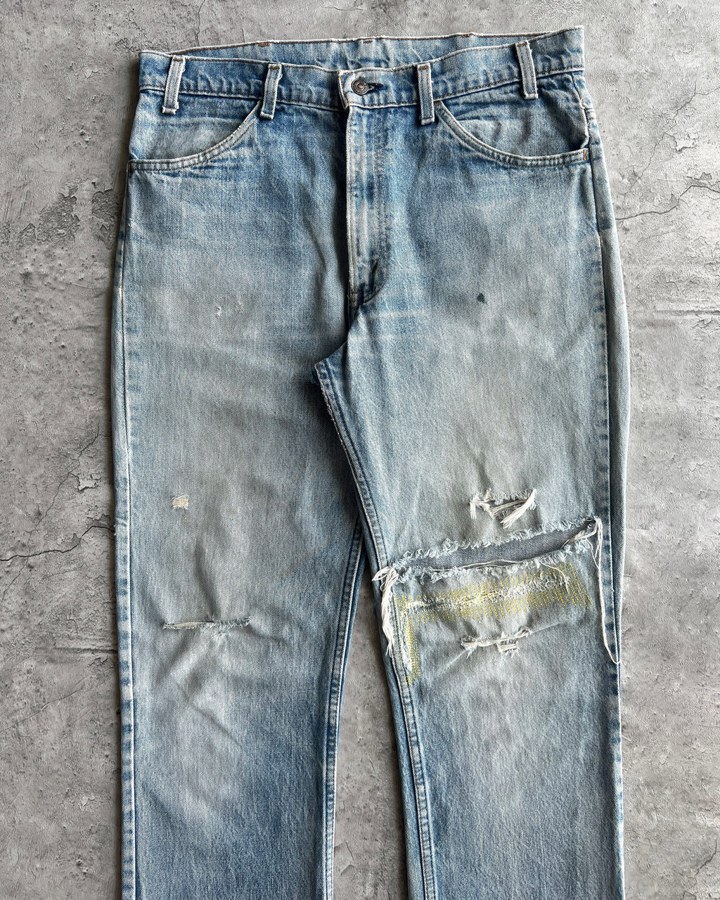 1980S FADED LEVI'S 646 BOOTCUT DISTRESSED JEANS (36X36)