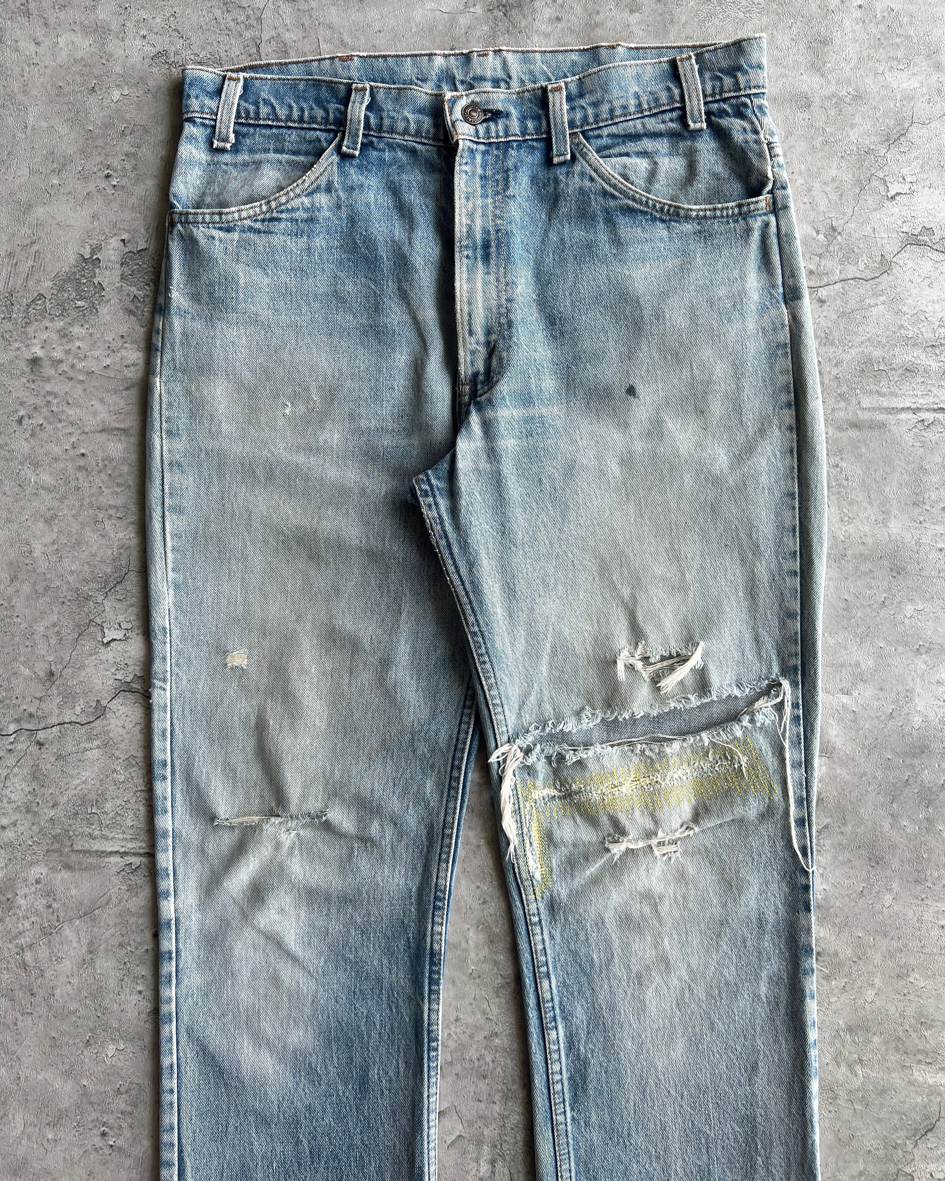 1980S FADED LEVI'S 646 BOOTCUT DISTRESSED JEANS (36X36)
