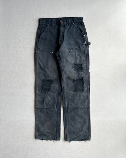 1990S FADED BLACK DISTRESED CARHARTT DOUBLE KNEE (30X32)