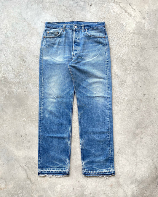 1980S FADED LEVI'S 501 RELEASED HEM JEANS (35X32)