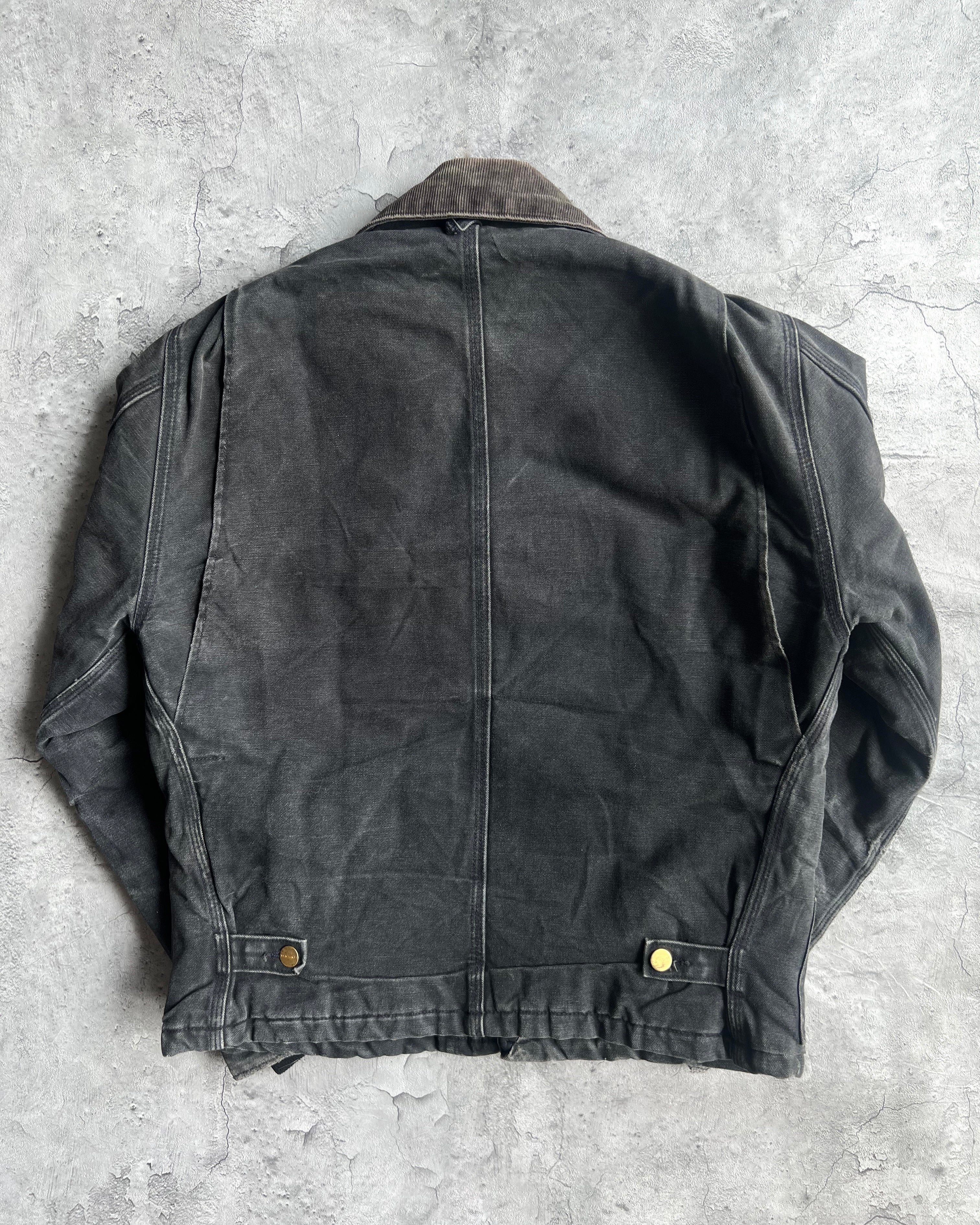 1990S FADED BLACK CARHARTT ARCTIC WORK JACKET (M/L)