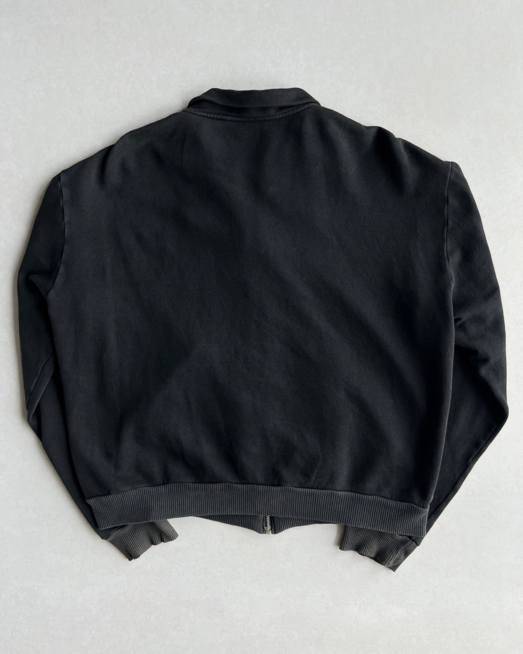 1990S FADED BLACK AGNES B. ZIP-UP SWEATS JACKET (L)