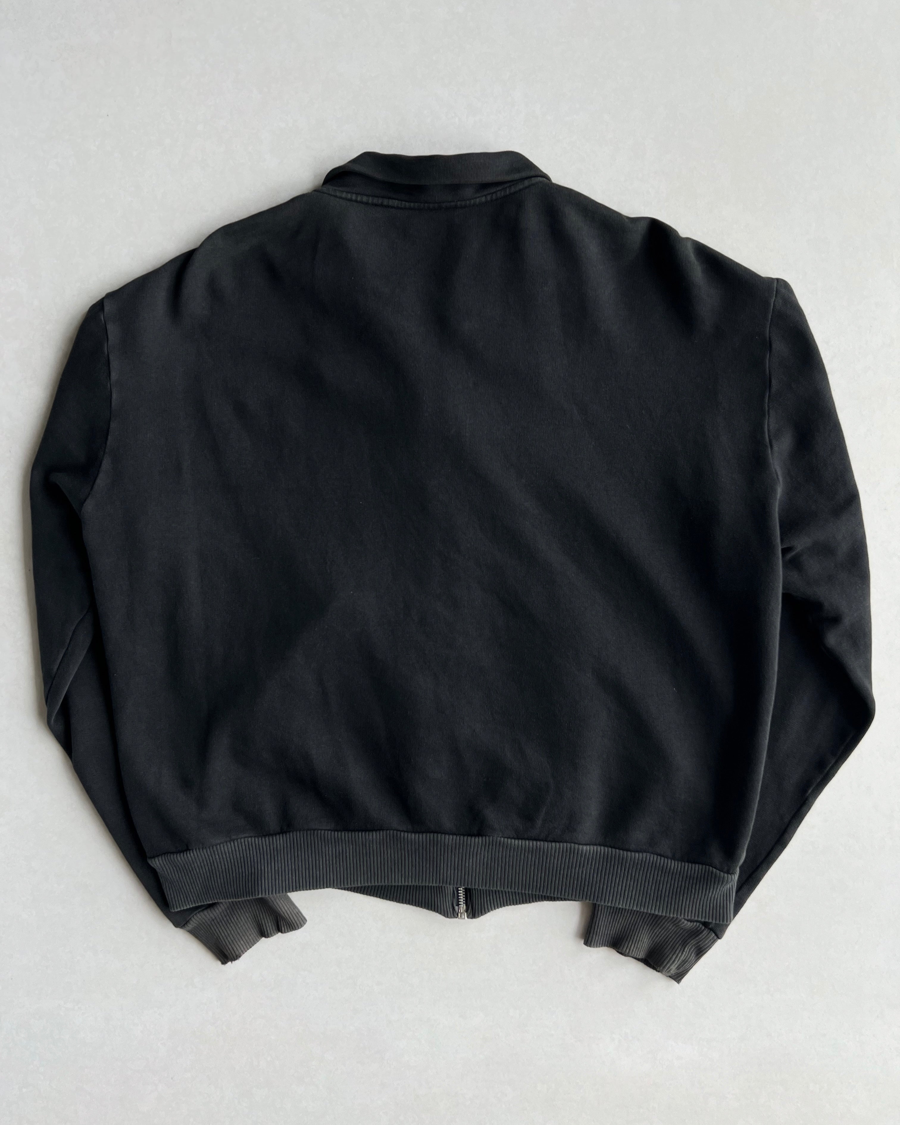 1990S FADED BLACK AGNES B. ZIP-UP SWEATS JACKET (L)