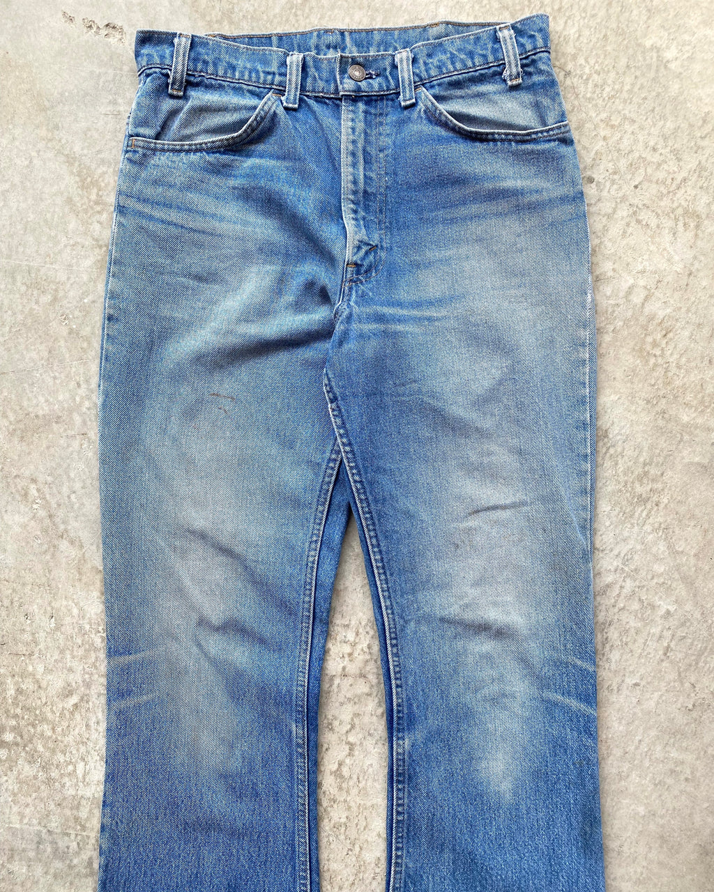 1970S FADED WASHED LEVI'S 646 FLARED JEANS (33X34)