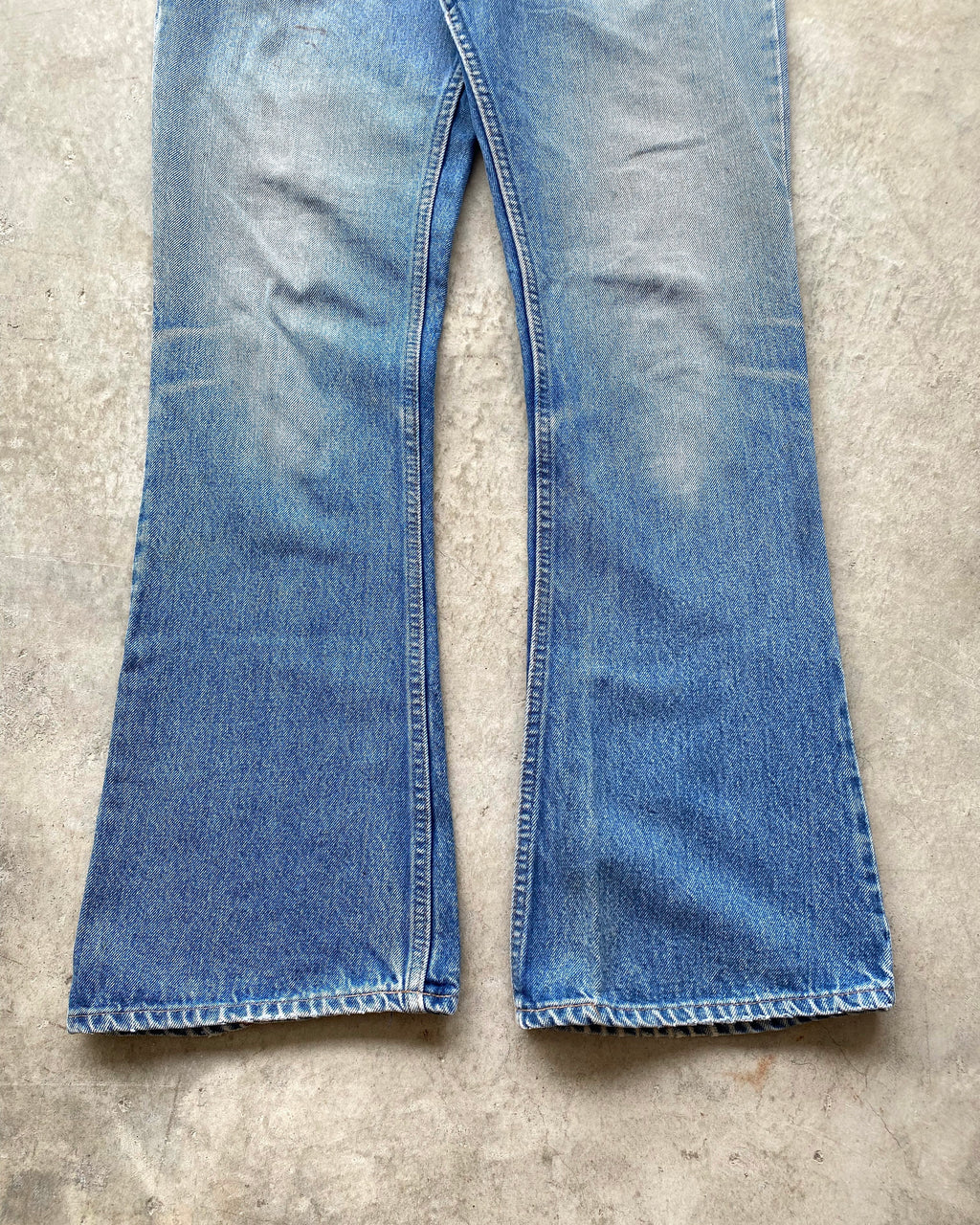 1970S FADED WASHED LEVI'S 646 FLARED JEANS (33X34)