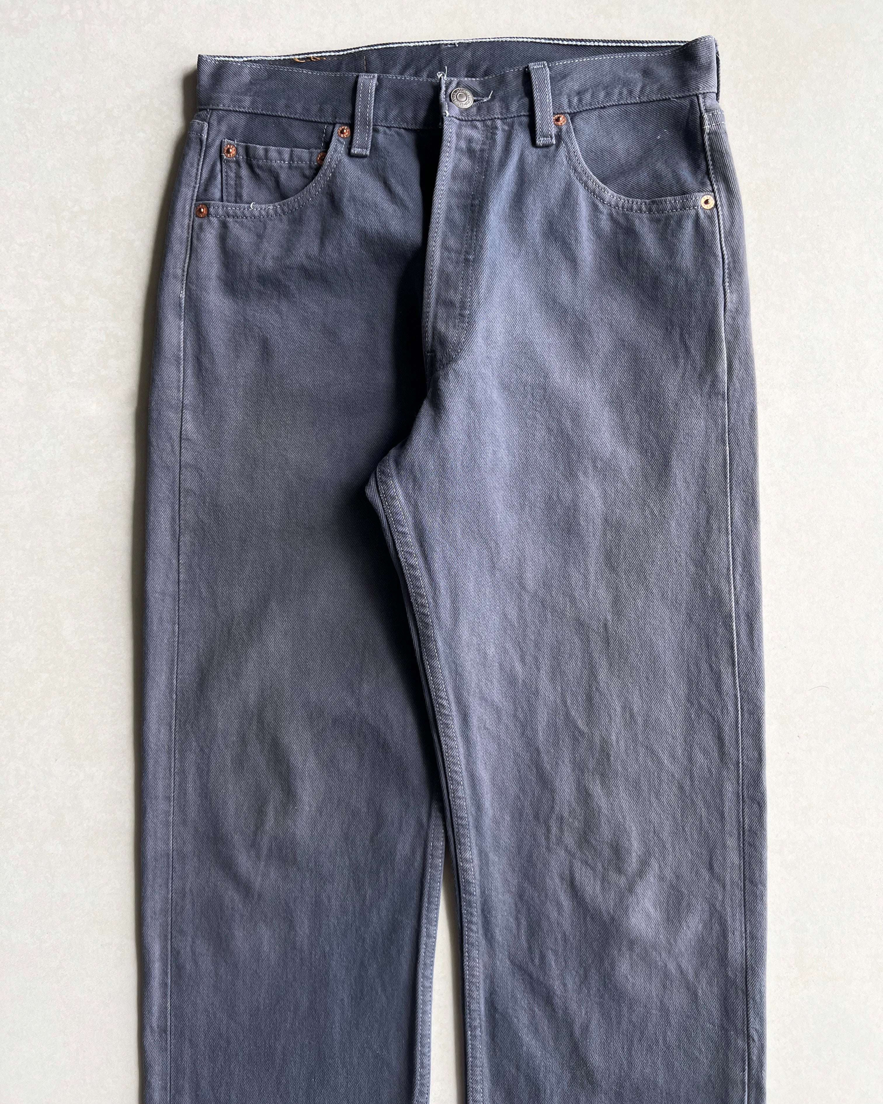 1990S PURPLE/GREY LEVI'S 501 RELEASED HEM JEANS (30X34)