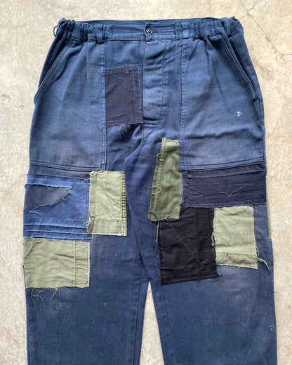 1980S SANFORIZED PATCHED FRENCH WORKWEAR BAKER PANTS (30-36)