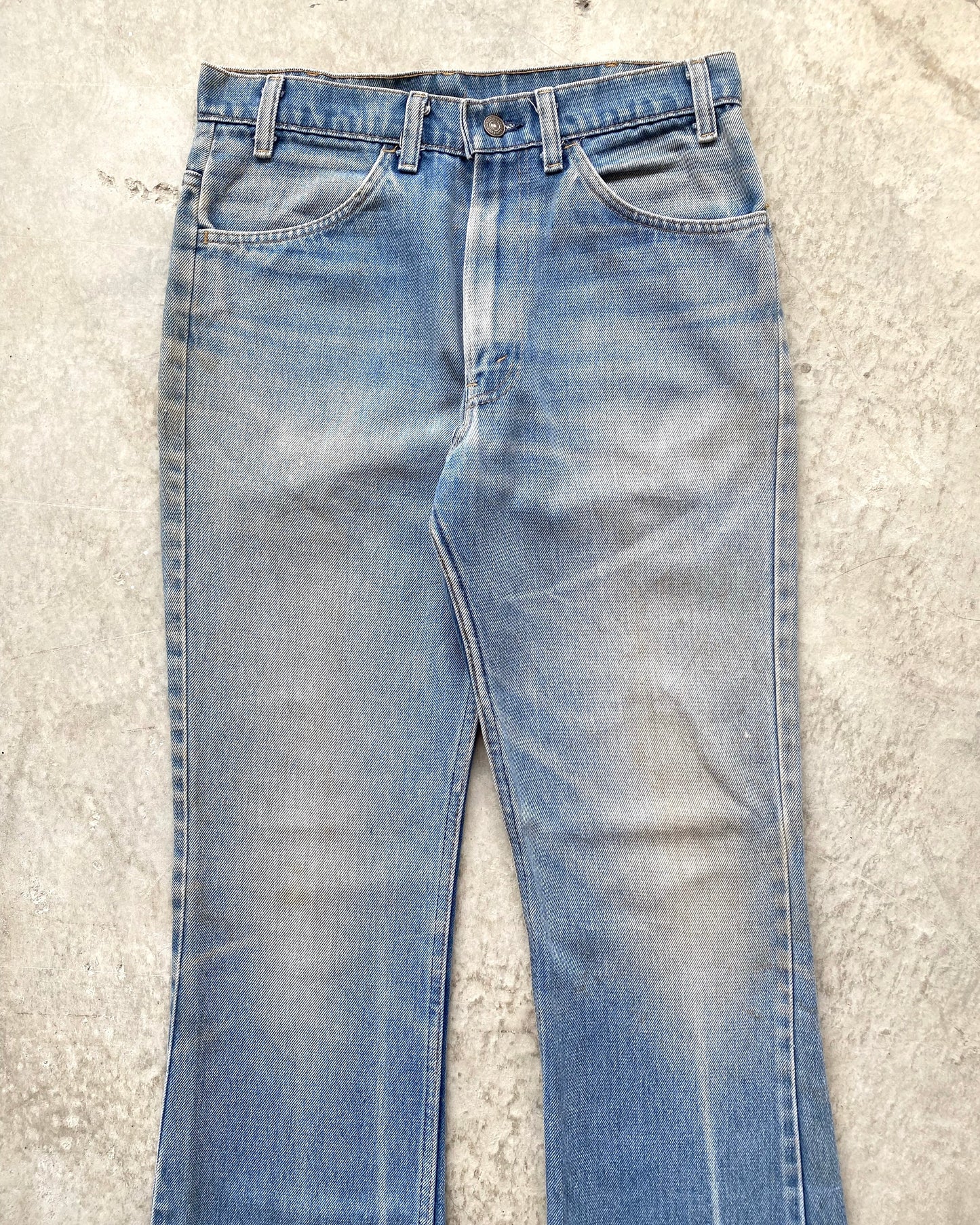 1970S FADED BLUE LEVI'S 646 FLARED JEANS (31X32)