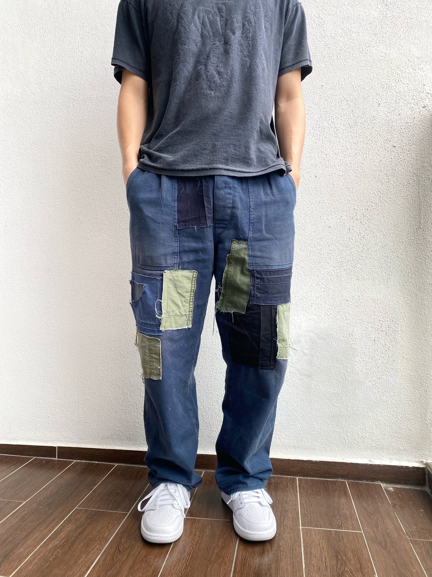 1980S SANFORIZED PATCHED FRENCH WORKWEAR BAKER PANTS (30-36)