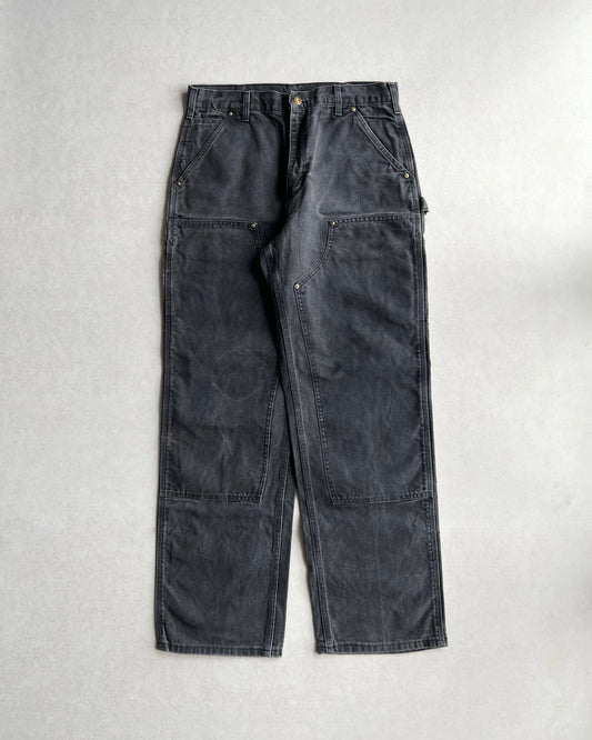 1990S FADED BLACK CARHARTT DOUBLE KNEE PANTS (32X32)