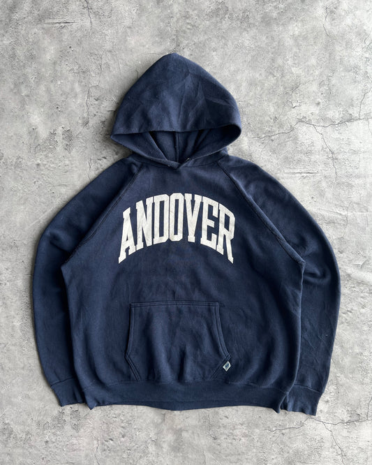 1990S NAVY 'ANDOVER' RAGLAN HOODIE (L)
