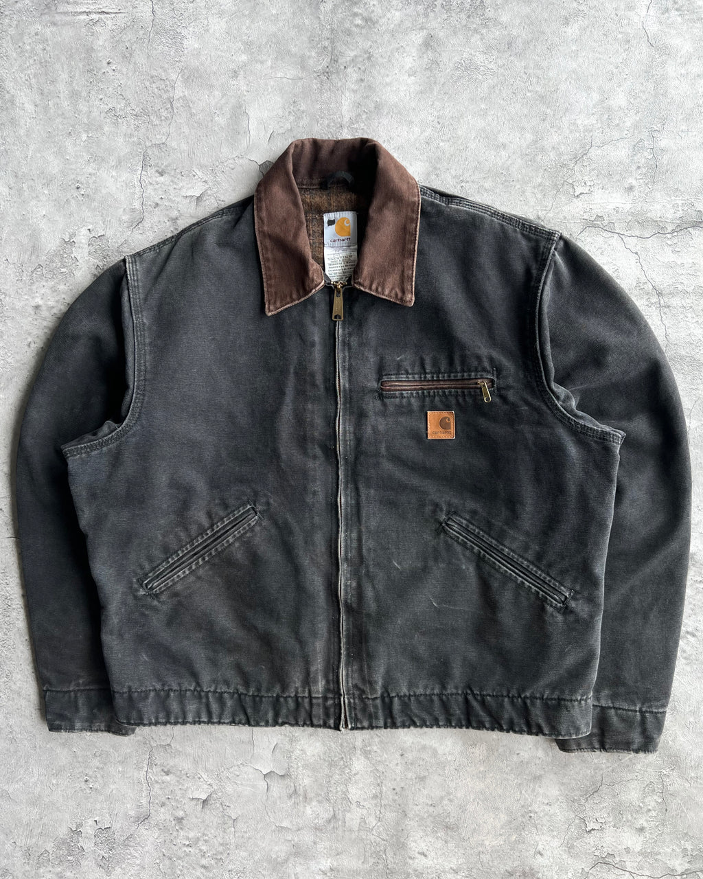 1990S BLACK CARHARTT DETROIT WORK JACKET (L)