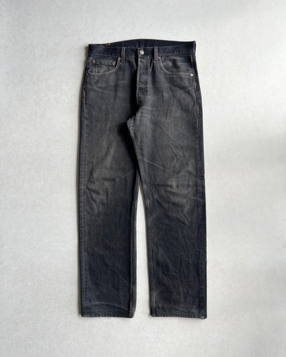 1990S FADED BLACK LEVI'S 501 JEANS (33X34)