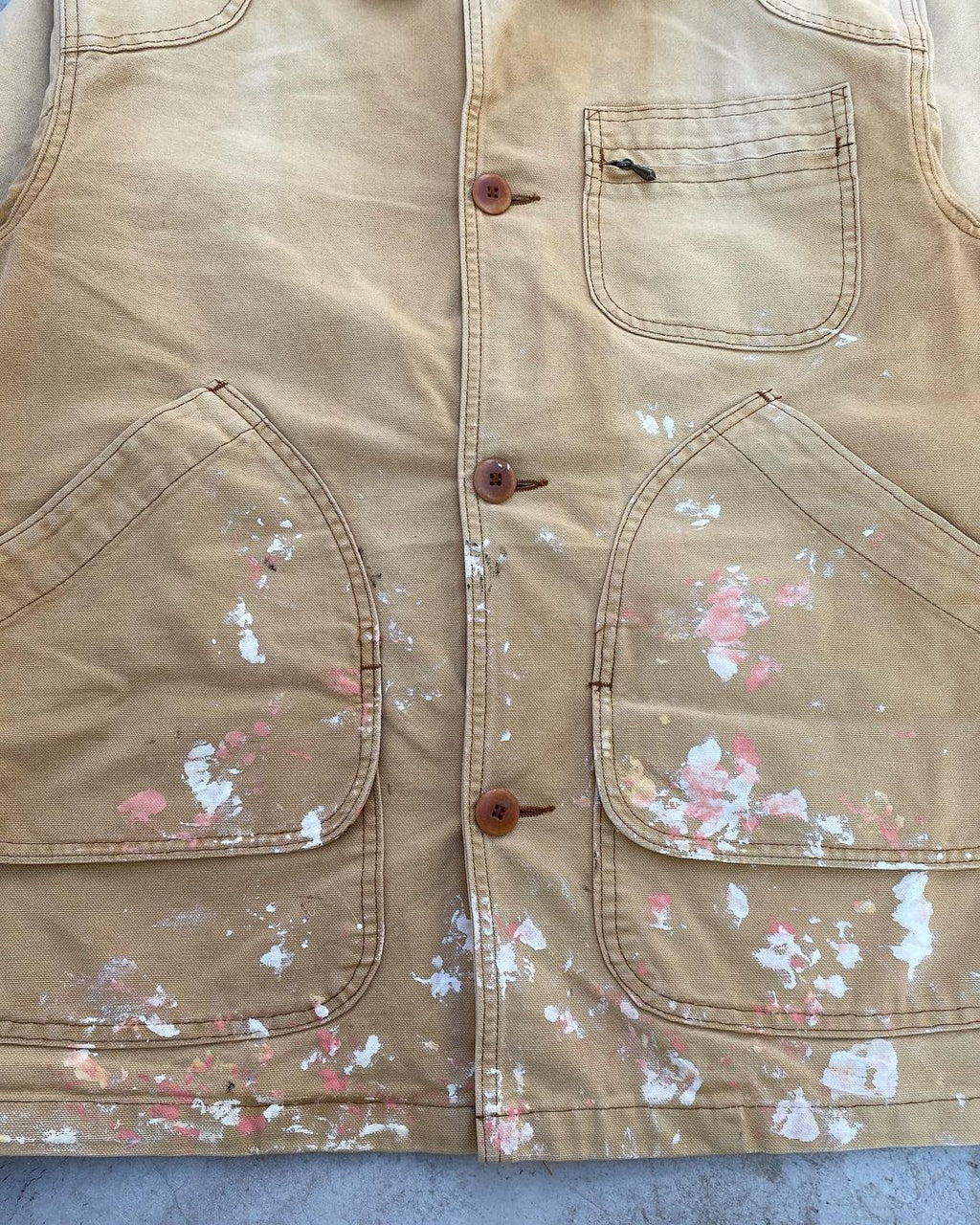 1990s Sun Faded/Painted L.L Bean Field Jacket