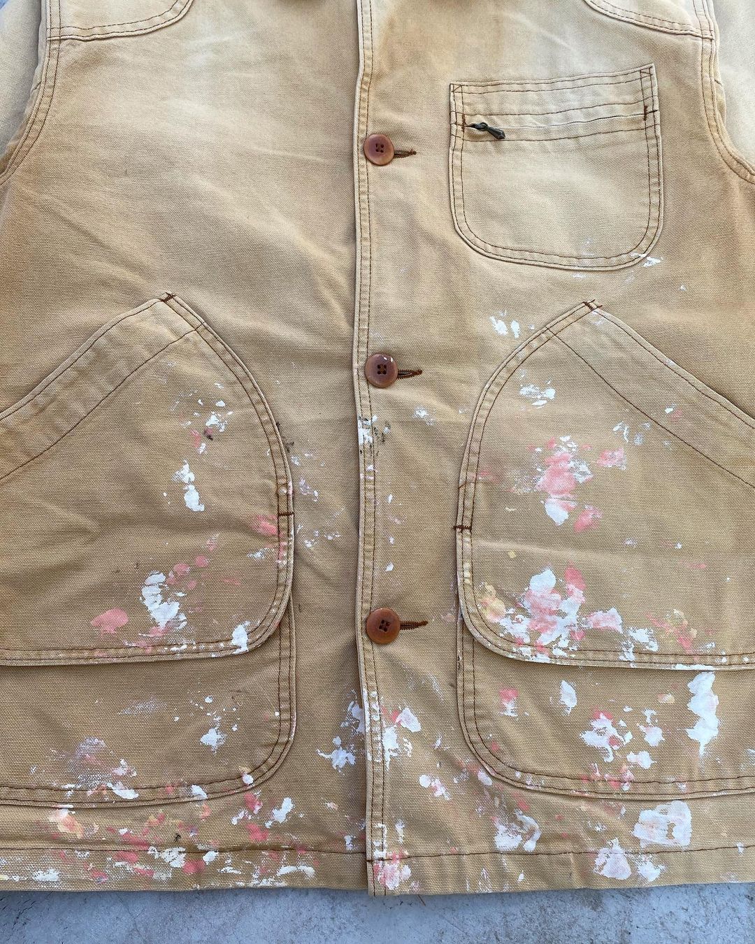 1990s Sun Faded/Painted L.L Bean Field Jacket