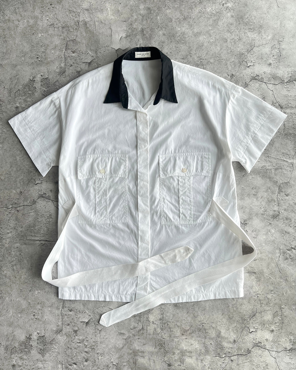2000S DRIES VAN NOTEN DOUBLE POCKET BONDAGE SHIRT (M)