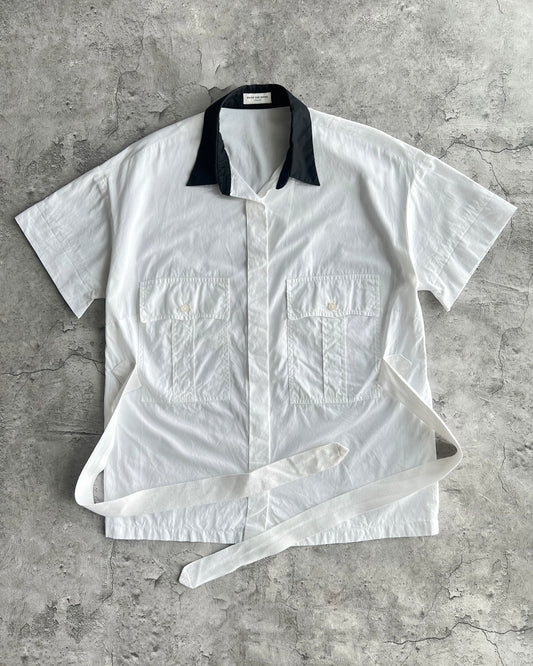 2000S DRIES VAN NOTEN DOUBLE POCKET BONDAGE SHIRT (M)