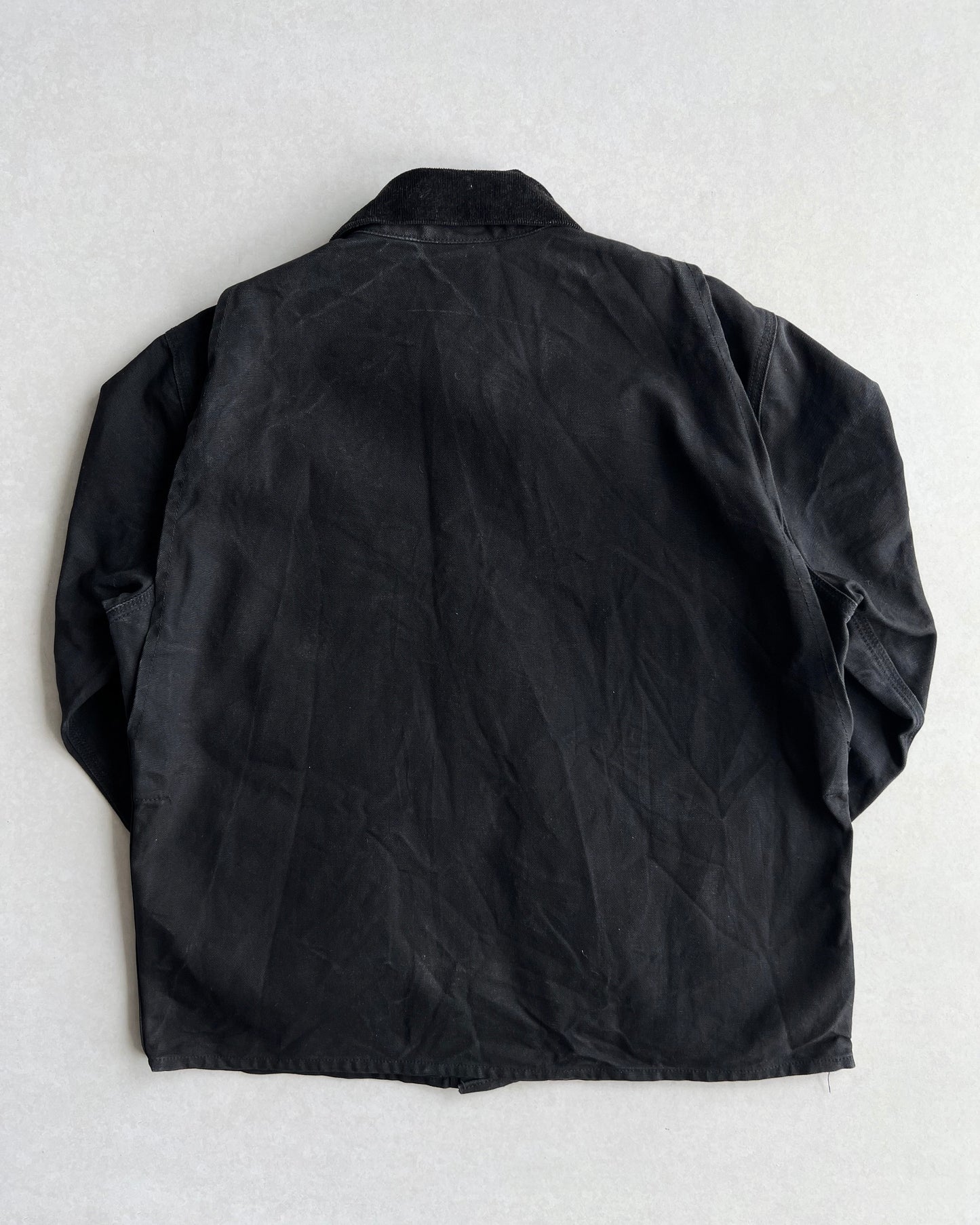 1980S LAPCO TWO-TONE BLACK CANVAS CHORE JACKET (L)