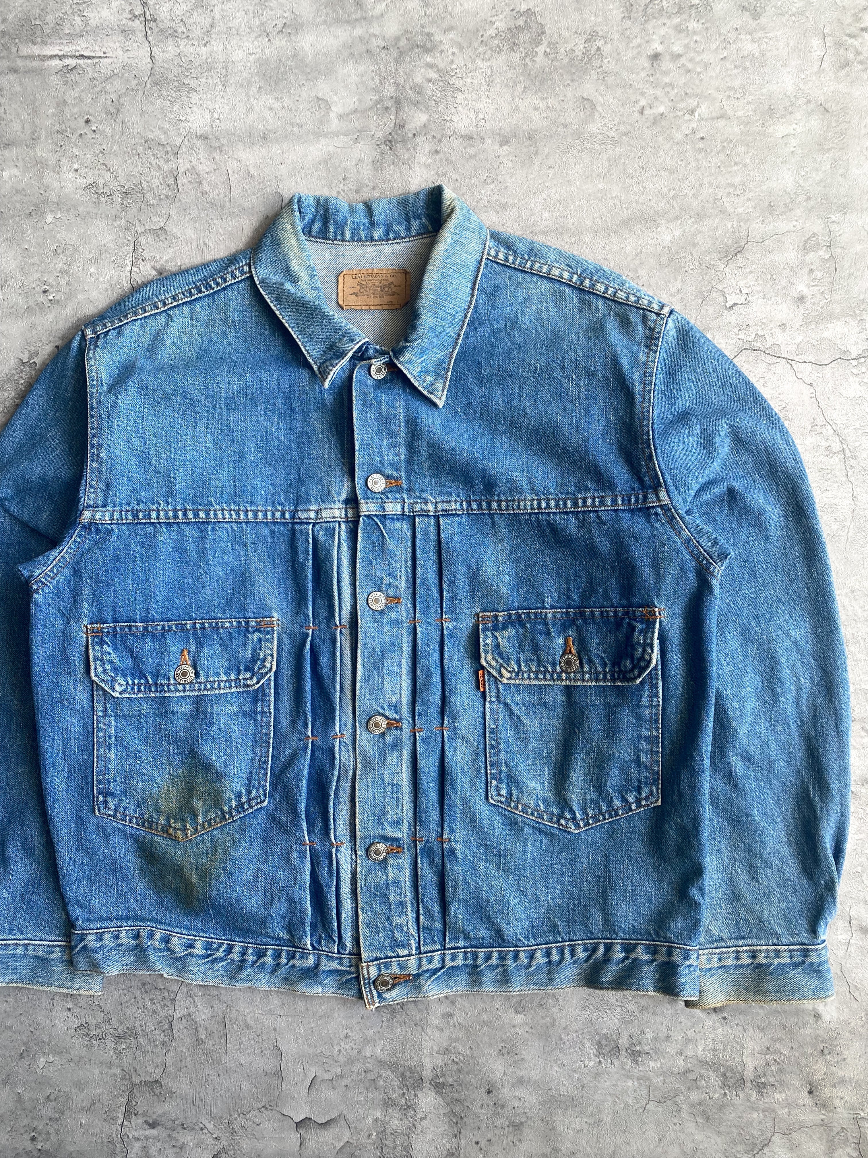 1980S FADED LEVI'S TYPE II DENIM JACKET (L/XL)