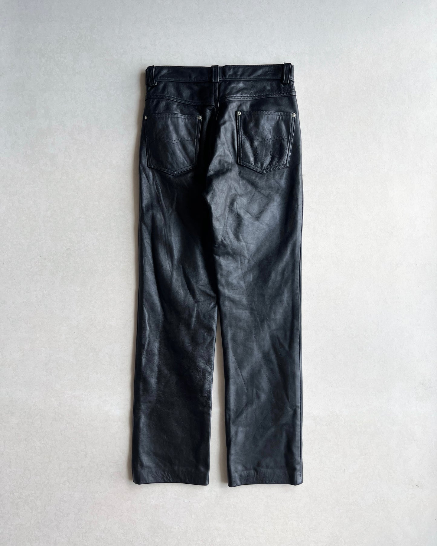 1990S SCHOTT BLACK LEATHER PANTS (30X30)