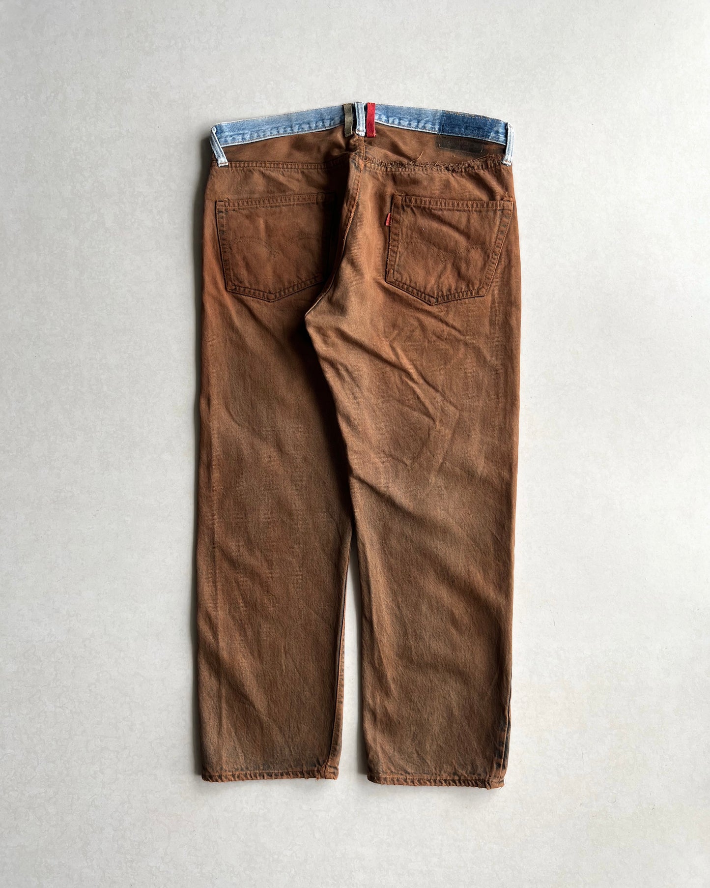 1970S TWO-TONE OVERDYED LEVI'S 501 REDLINE SELVEDGE JEANS (38X31)