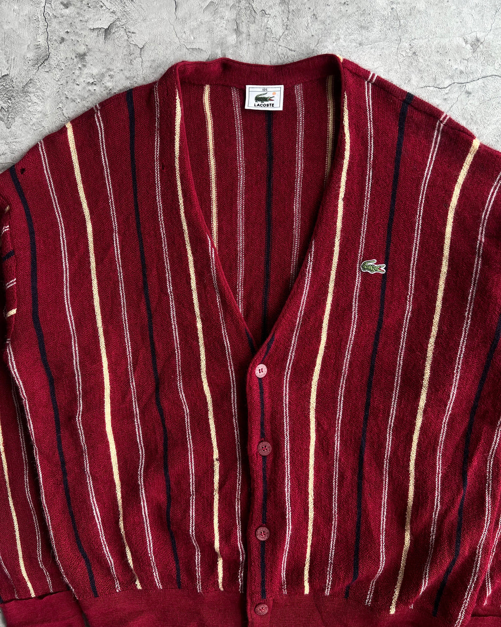2000S STRIPES LACOSTE WOOL CARDIGAN (L)