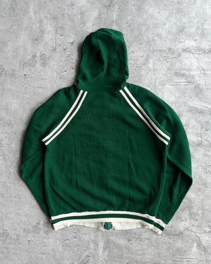 1970S GREEN SPORTS ZIP-UP RAGLAN HOODIE (M)