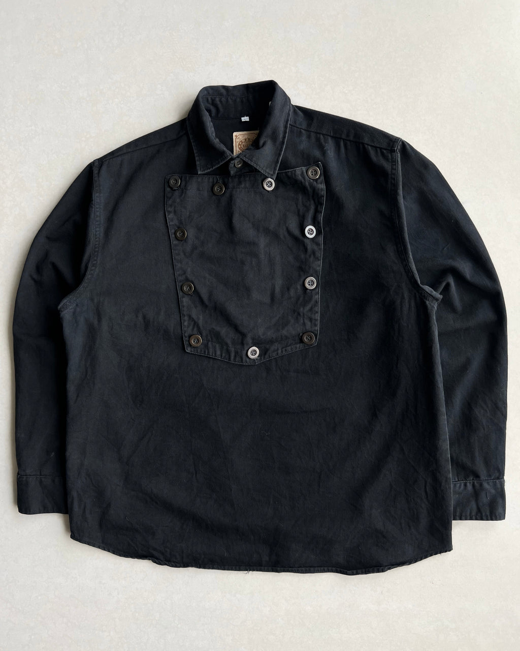 1980S BLACK WESTERN RANGEWEAR BIB SHIRT  (L)