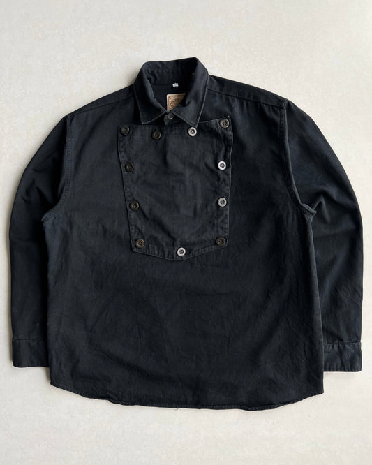 1980S BLACK WESTERN RANGEWEAR BIB SHIRT  (L)