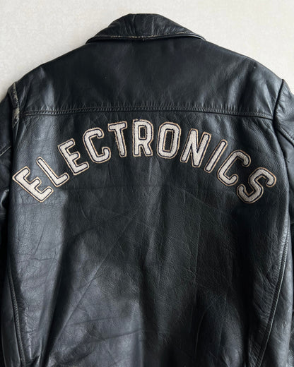 1980S 'SAULT COLLEGE TECHNOLOGY' LEATHER JACKET (S-L)