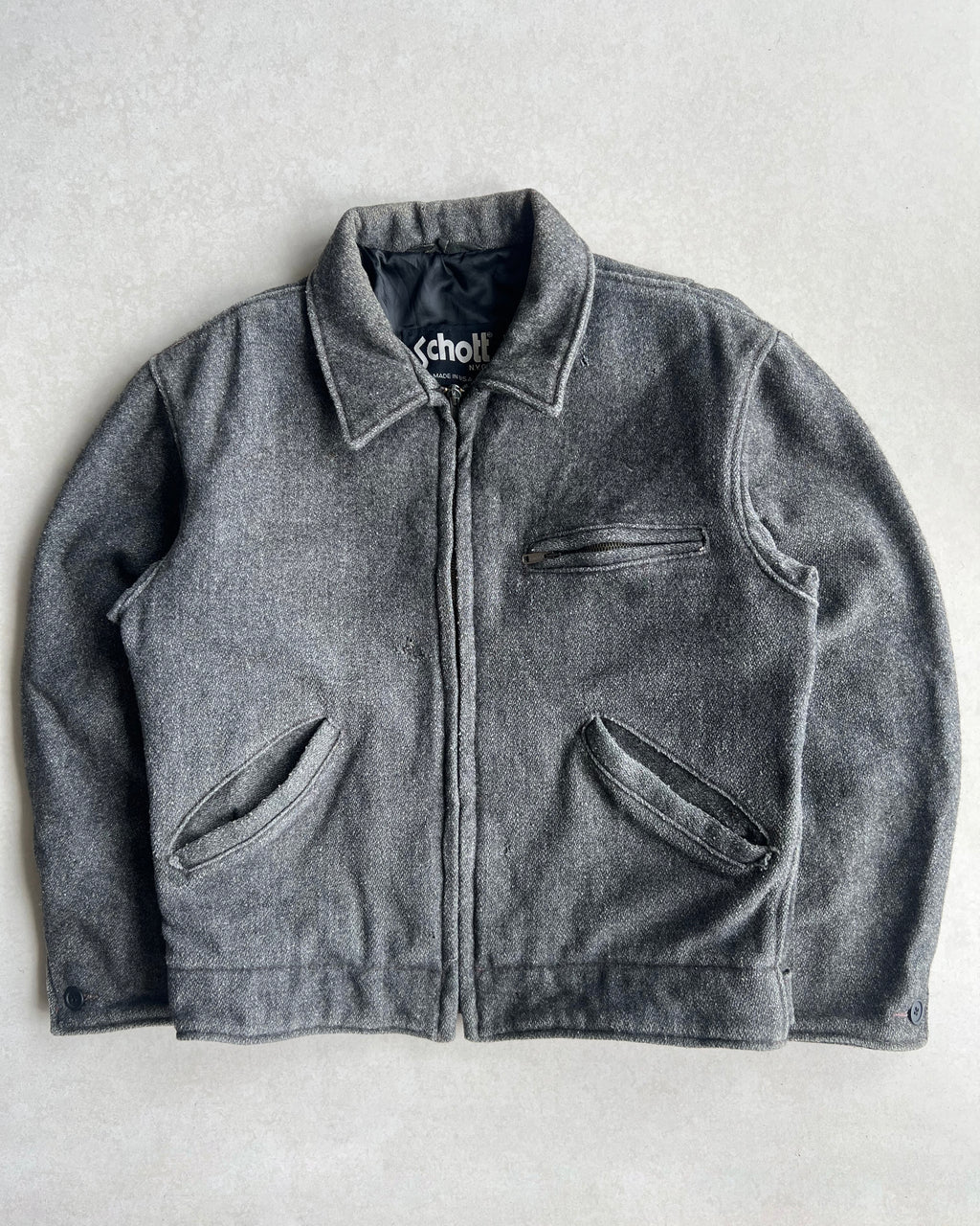 1980S SCHOTT WOOL ZIP-UP JACKET (M)