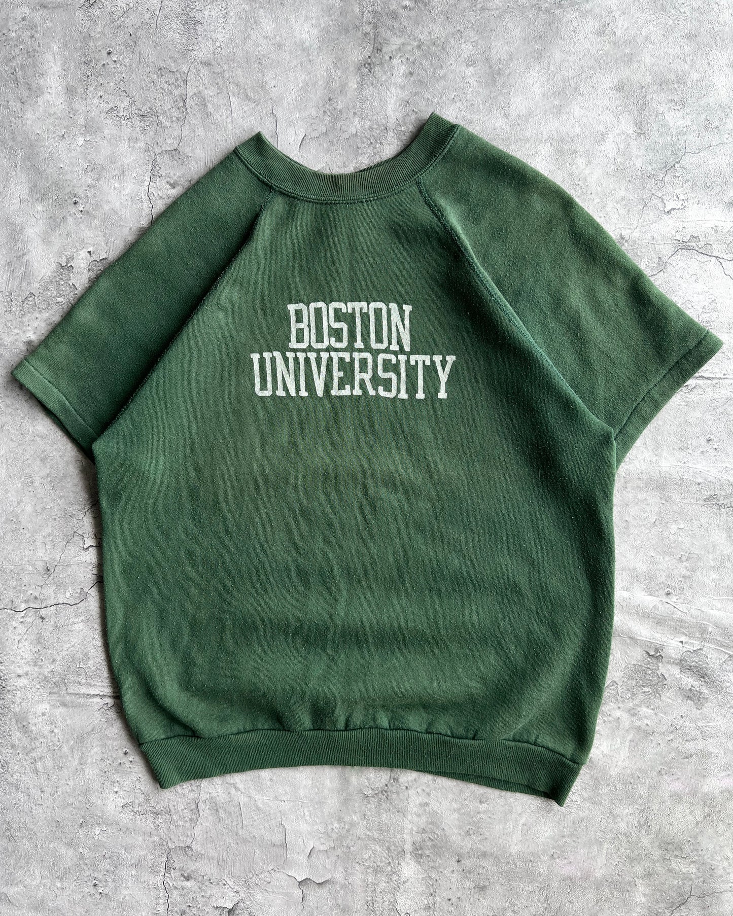 1990S 'BOSTON UNIVERSITY' RAGLAN SHORT SLEEVES SWEATSHIRT (M)