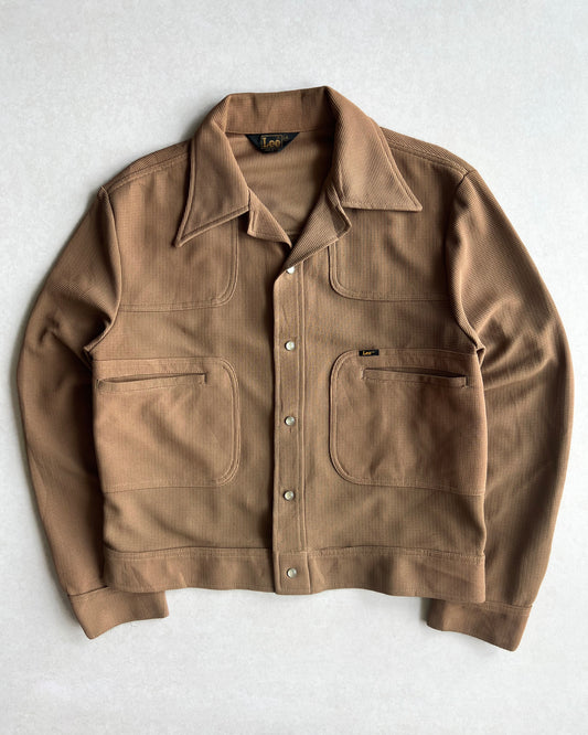 1970S BROWN LEE POINTED COLLAR WORK JACKET (L)