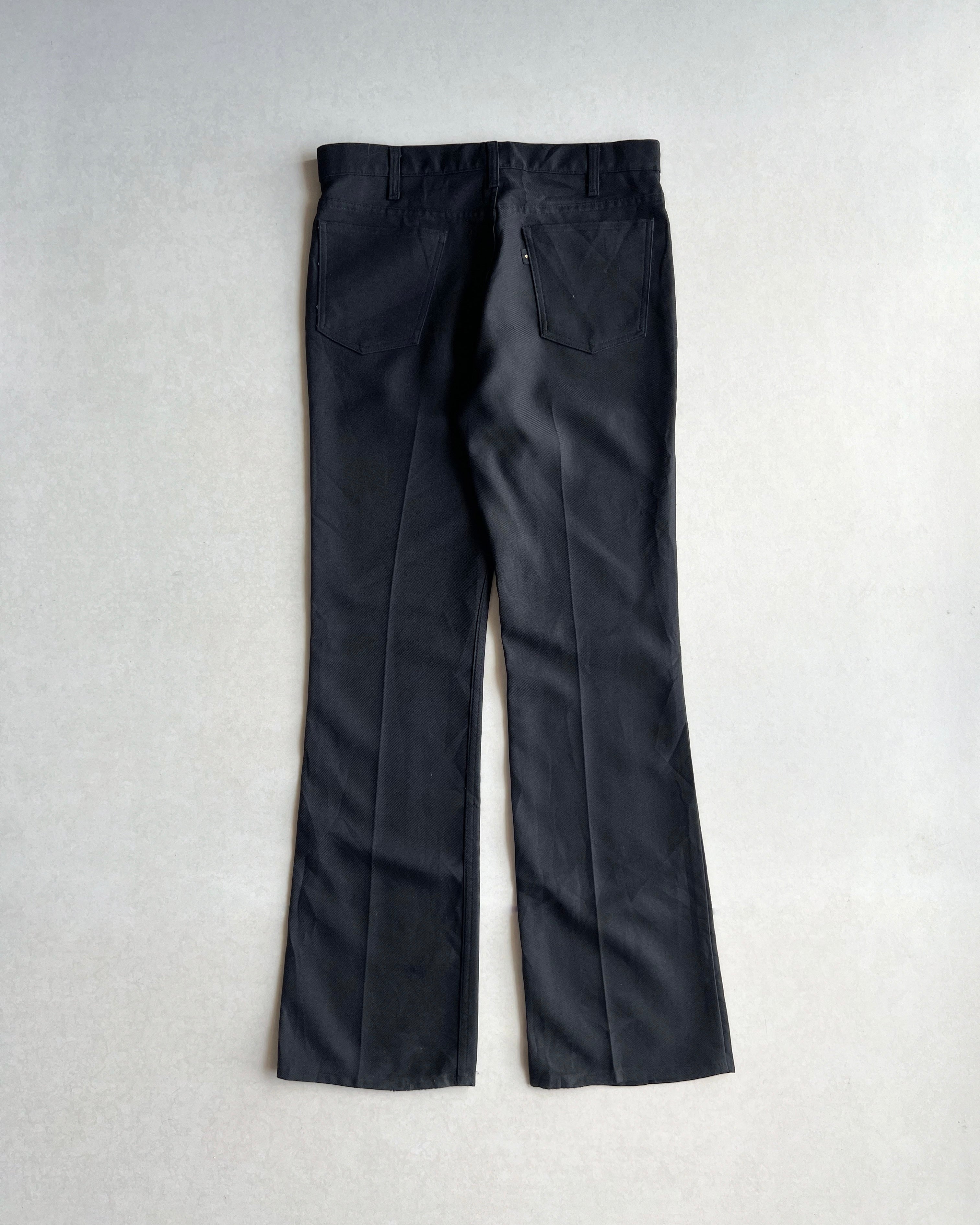 1970S BLACK LEVI'S 517 STA-PREST FLARE TROUSERS (34X34)
