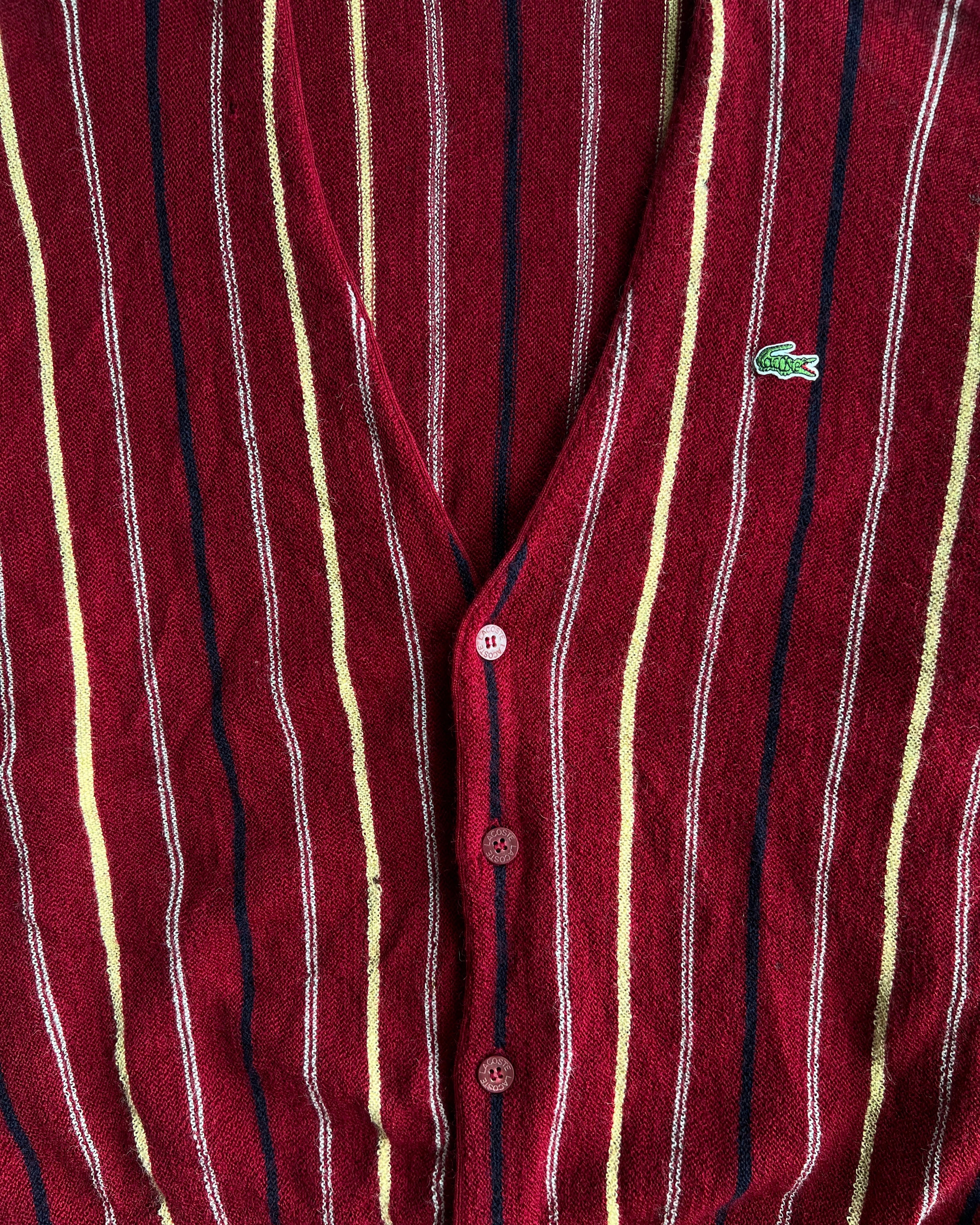 2000S STRIPES LACOSTE WOOL CARDIGAN (L)