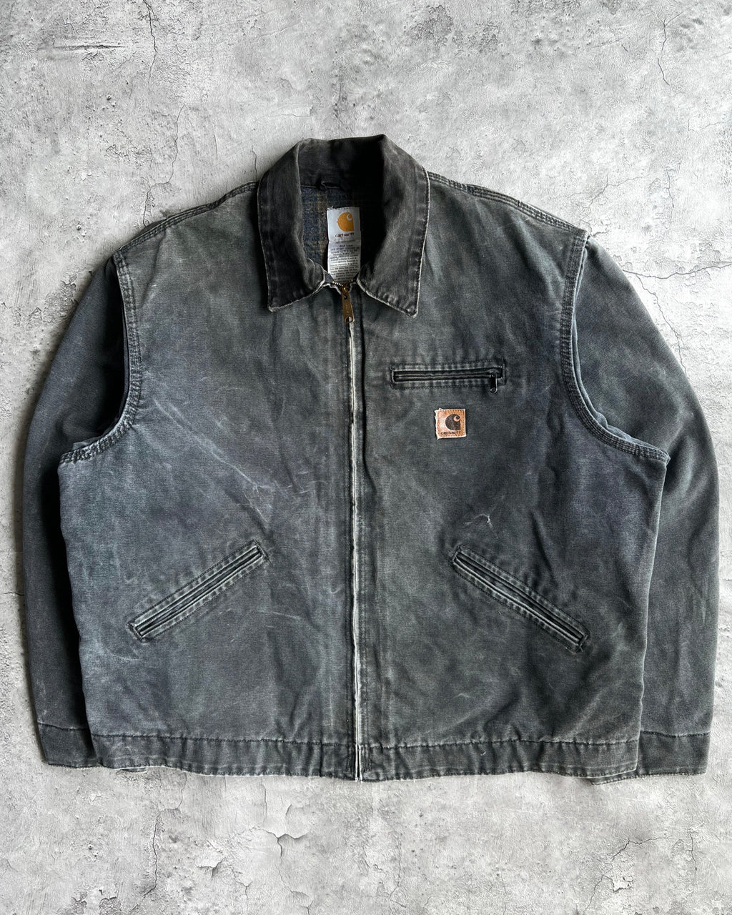 1990S FADED GREY CARHARTT DETROIT WORK JACKET (XL)