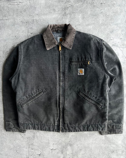 1990S FADED BLACK CARHARTT DETROIT WORK JACKET (M/L)