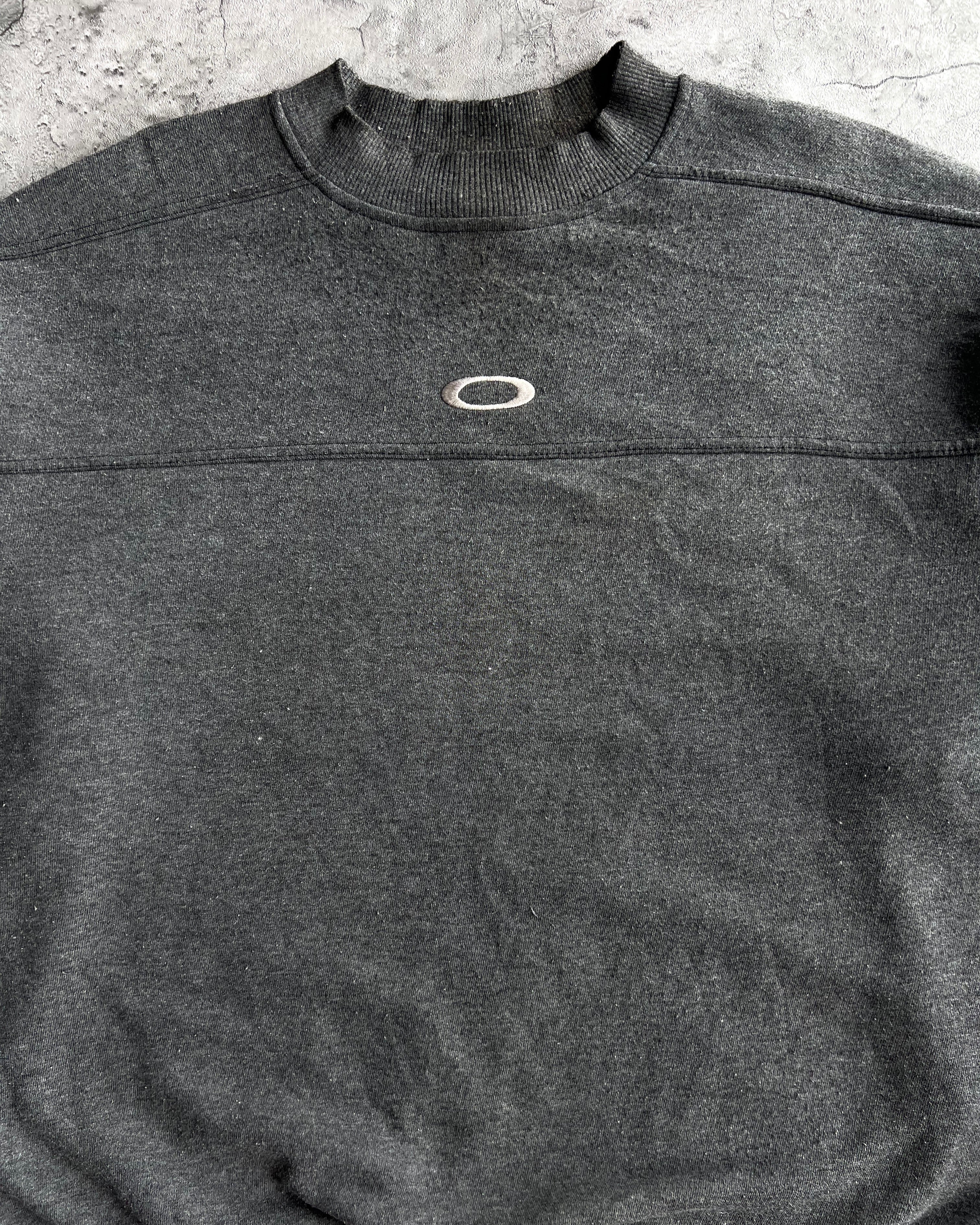 1990S GREY OAKLEY CENTER LOGO SWEATSHIRT (L)