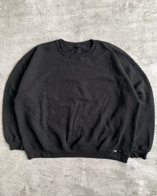 1990S RUSSELL BLACK PAINTED CREWNECK SWEATSHIRT (XL/XXL)