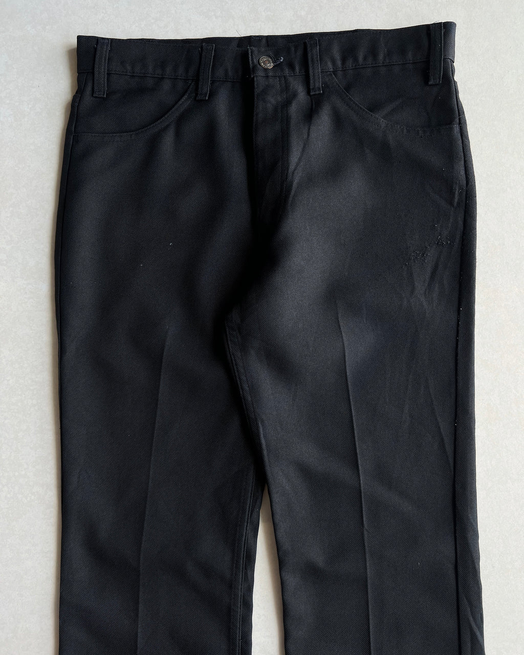 1970S BLACK LEVI'S 517 STA-PREST FLARE TROUSERS (34X34)