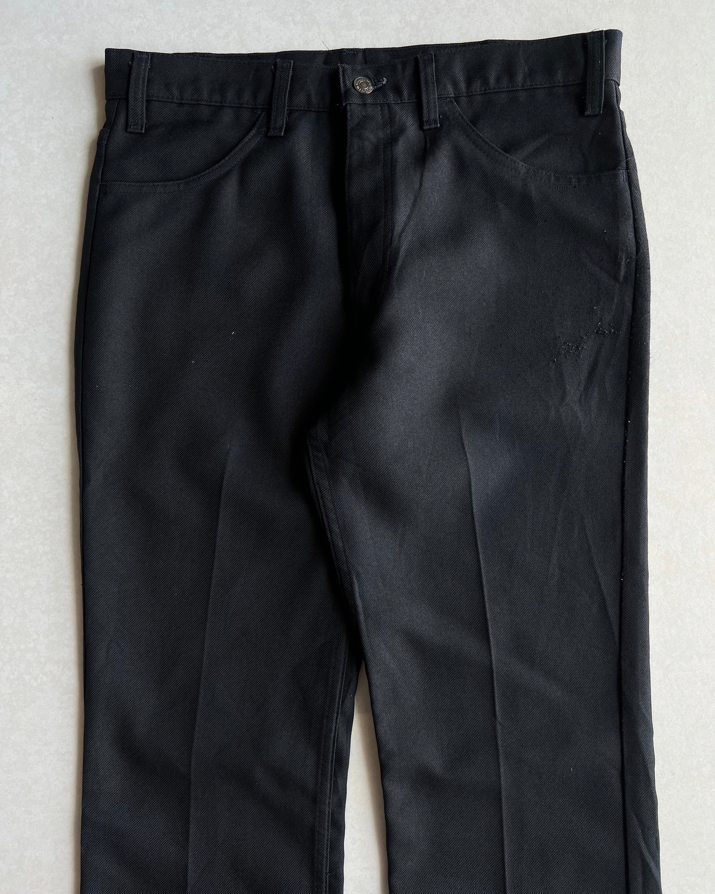 1970S BLACK LEVI'S 517 STA-PREST FLARE TROUSERS (34X34)
